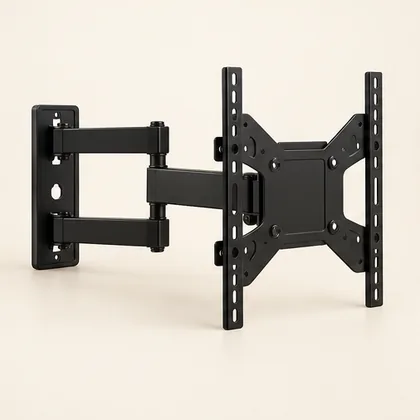 Illustrative TV bracket hardware for a model-specific compatibility discussion.