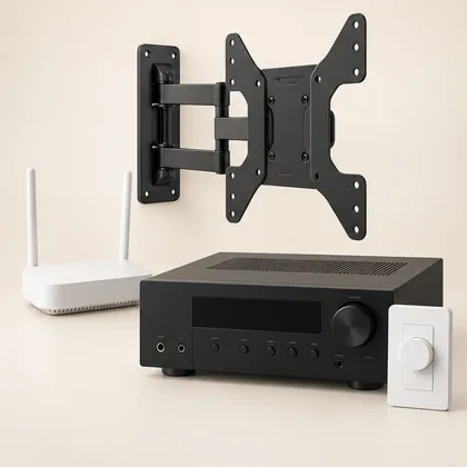 Illustrative connected entertainment equipment for planning devices and controls.